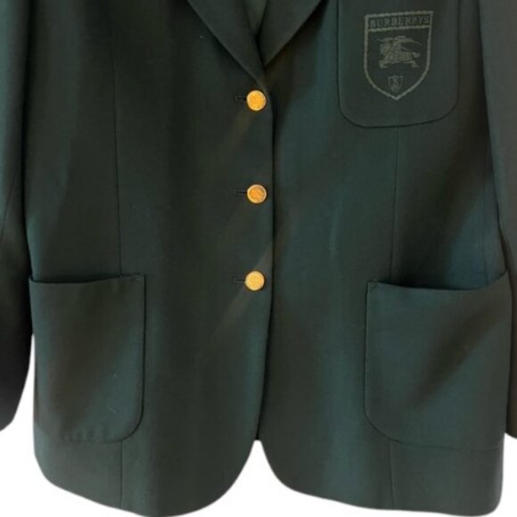 Burberry vintage green wool blazer jacket size 16 - Picture 4 of 12